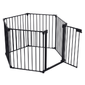 150 Adjustable Safety Gate 6 Panels Play Yard Metal Doorways Fireplace Fence Christmas Tree Fence Gate For House Stairs Gate Prohibited Area Fenc