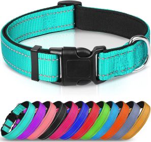 Reflective Dog Collar; Soft Neoprene Padded Breathable Nylon Pet Collar Adjustable for Medium Dogs (Color: Sky blue, size: Small (Pack of 1))