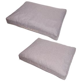 Touchdog 'Hushky' Water-Resistant Premium Rectangular Raised Dog Mat (Color: Grey, size: small)
